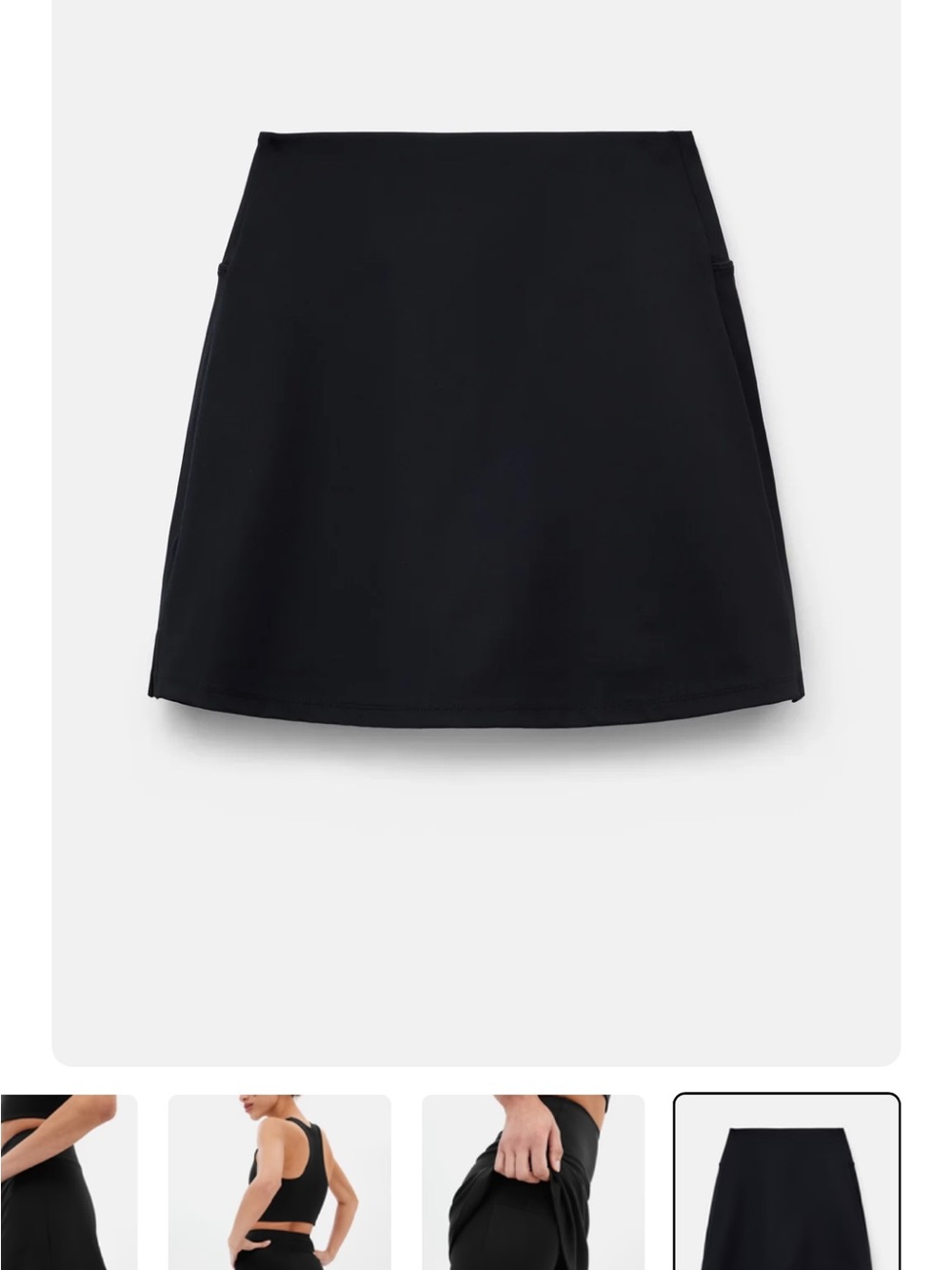 girlfriend collective black sport skort